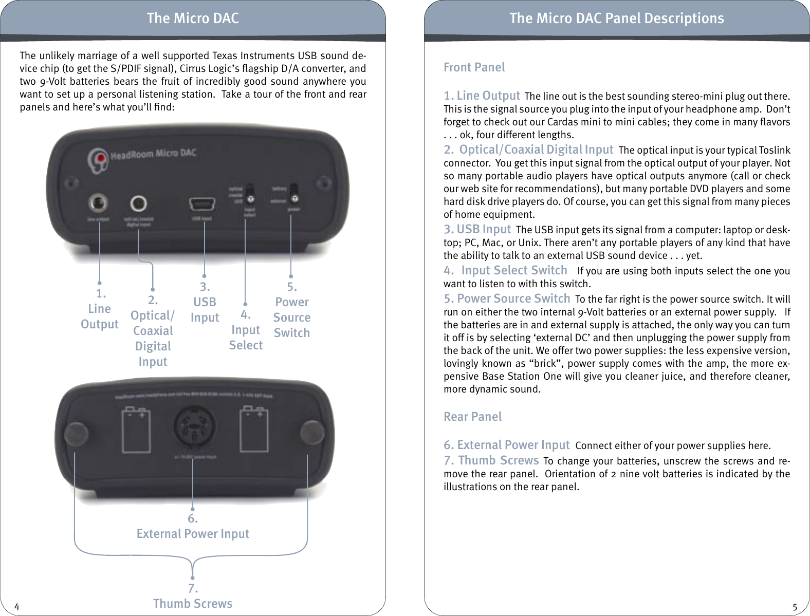 Page 3 of 7 - Headroom Headroom-Headphone-Amplifier-And-Digital-Analog-Converter-Users-Manual- MicroAmpDACManual  Headroom-headphone-amplifier-and-digital-analog-converter-users-manual