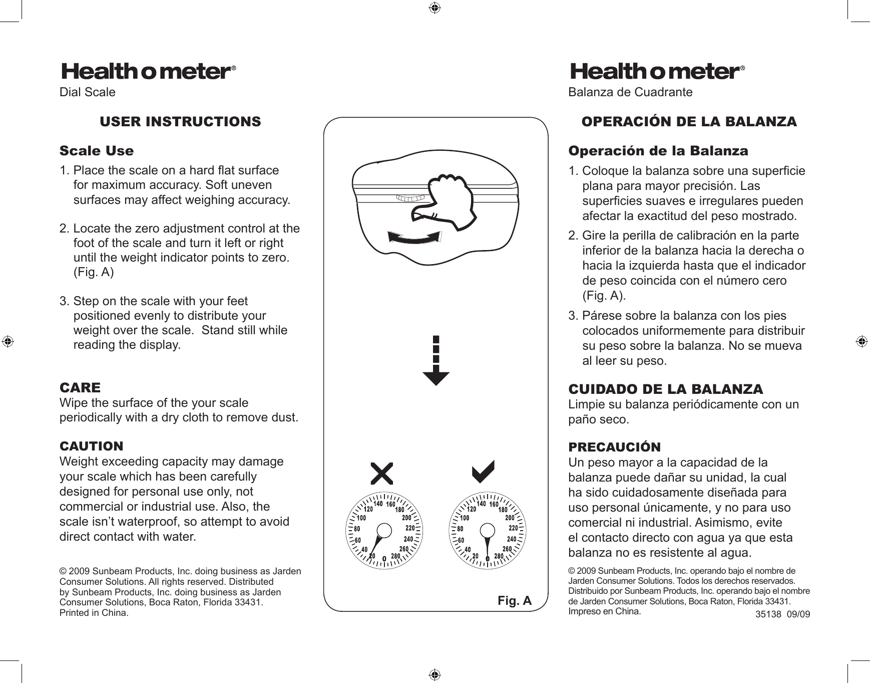 Page 1 of 2 - Health-O-Meter Health-O-Meter-145Kd-41-Owner-S-Manual