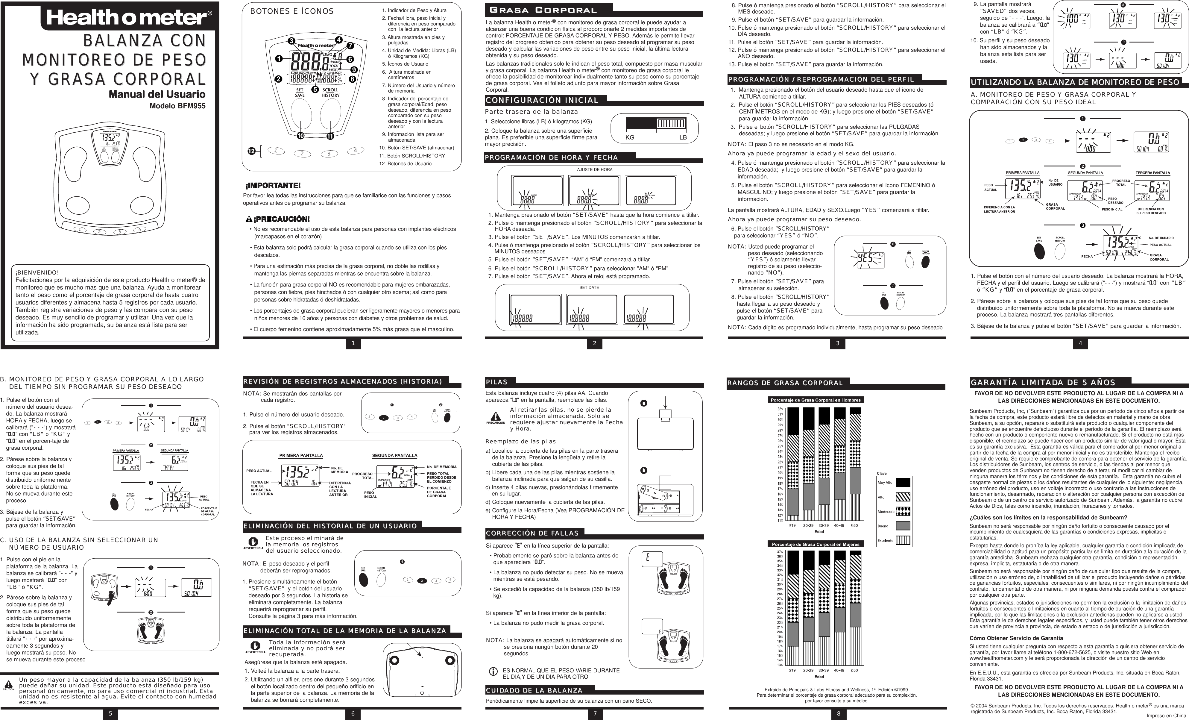 Page 2 of 2 - Health-O-Meter Health-O-Meter-Bfm955-60-Owner-S-Manual BFM955