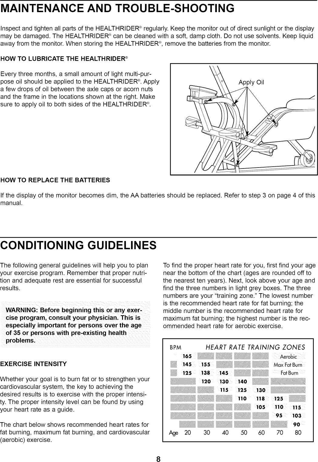 Page 8 of 12 - Healthrider HRCR91081 User Manual  TOTAL BODY FITNESS - Manuals And Guides 1309391L