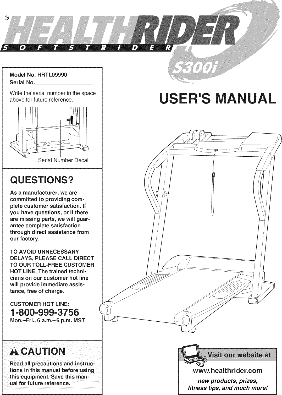 Healthrider HRTL09990 User Manual Manuals And Guides L0902611