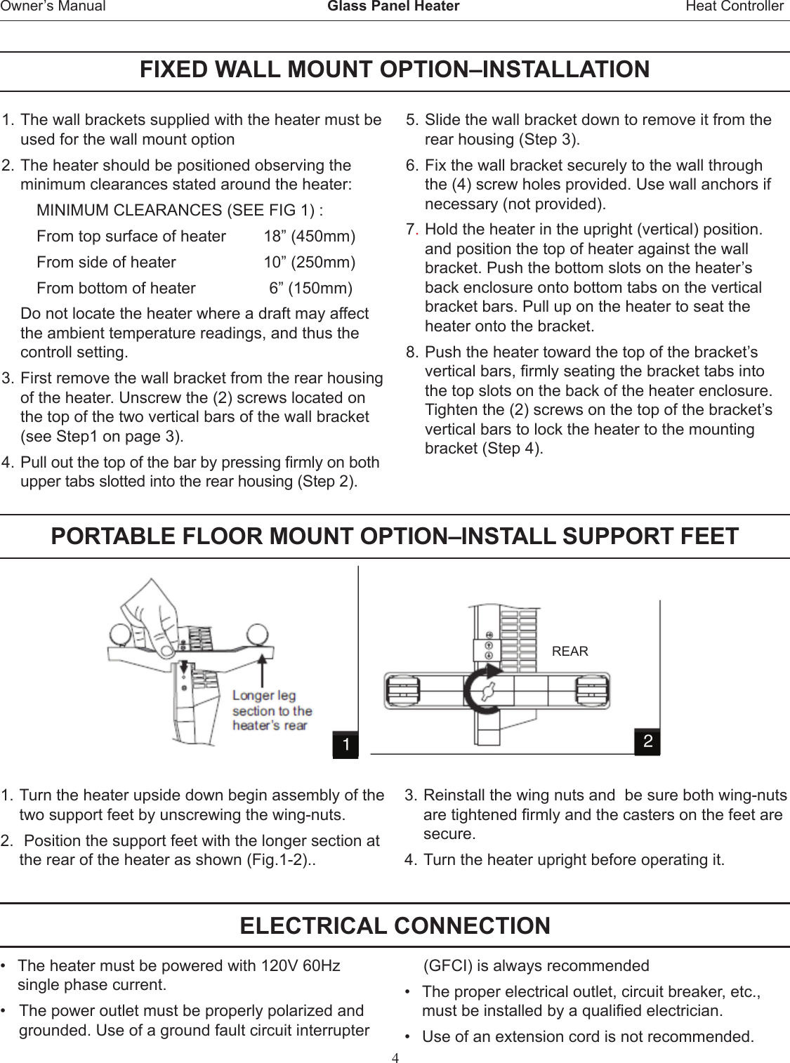 Page 4 of 8 - Heat-Controller Heat-Controller-Glass-Panel-Heater-Quick-Start-Guide