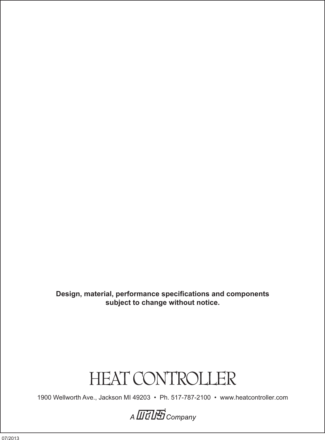 Page 8 of 8 - Heat-Controller Heat-Controller-Glass-Panel-Heater-Quick-Start-Guide