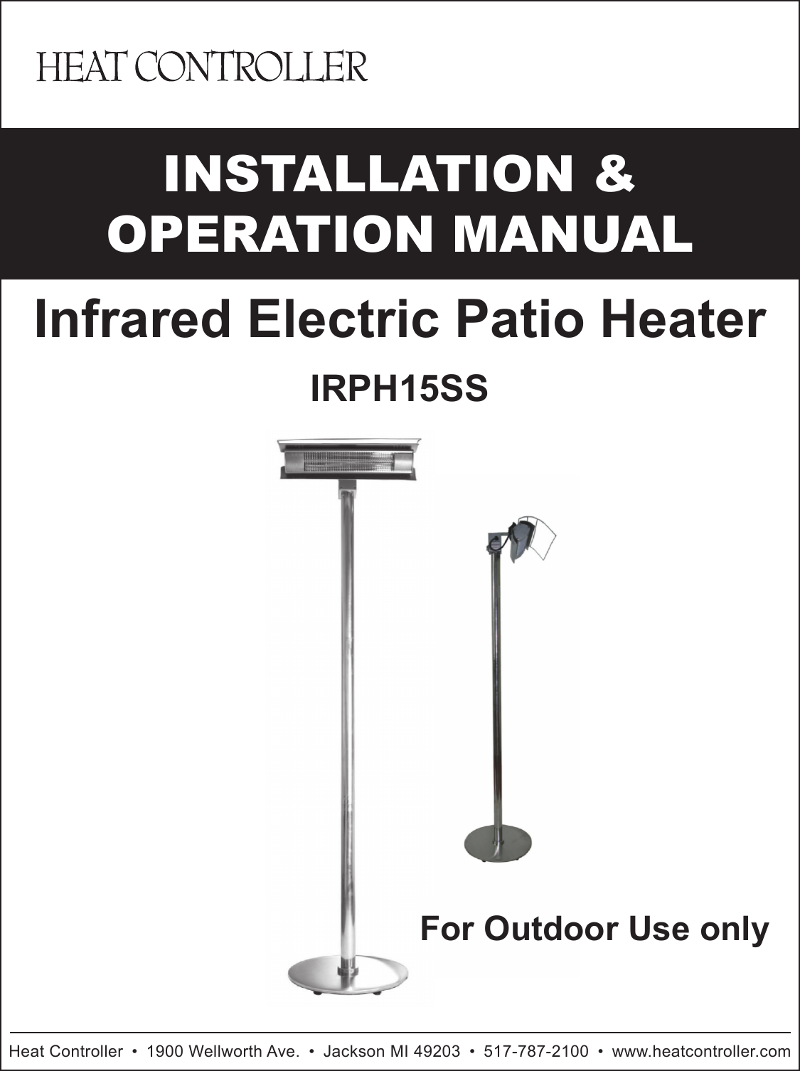 Page 1 of 8 - Heat-Controller Heat-Controller-Outdoor-Patio-Heater-Quick-Start-Guide