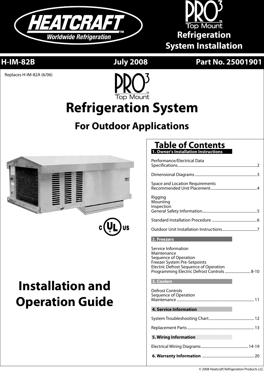 Heatcraft Refrigeration Products System H Im 82B Users Manual