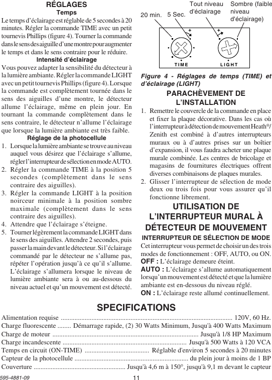 Page 11 of 12 - Heath-Zenith Heath-Zenith-Motion-Sensor-Wall-Switch-Sl-6105-Users-Manual- 595-4881-09  Heath-zenith-motion-sensor-wall-switch-sl-6105-users-manual