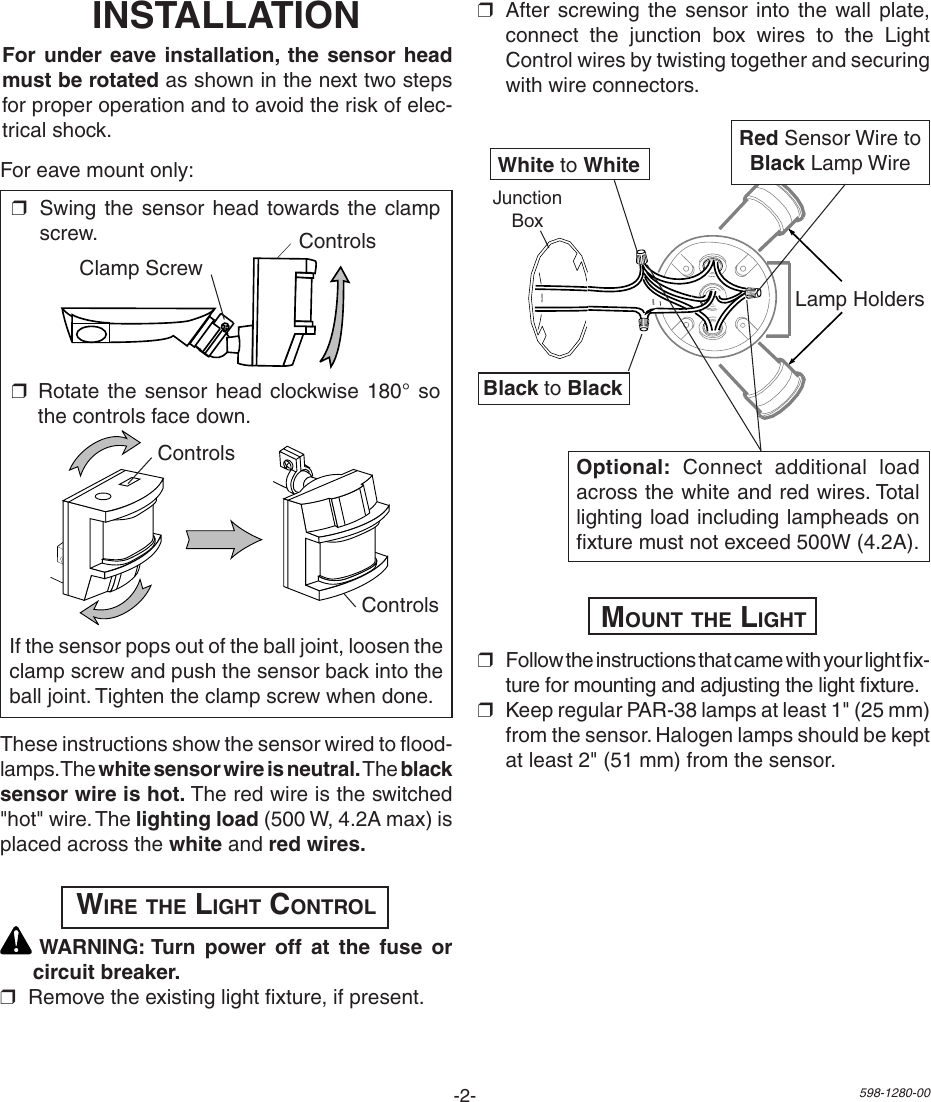 Page 2 of 4 - Heath-Zenith Heath-Zenith-Replacement-Motion-Sensor-P6036-Users-Manual-  Heath-zenith-replacement-motion-sensor-p6036-users-manual