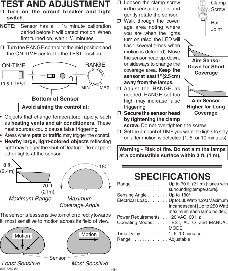 Page 3 of 4 - Heath-Zenith Heath-Zenith-Replacement-Motion-Sensor-P6036-Users-Manual-  Heath-zenith-replacement-motion-sensor-p6036-users-manual