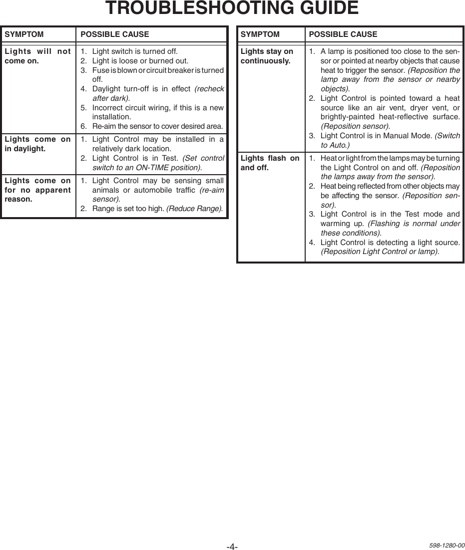 Page 4 of 4 - Heath-Zenith Heath-Zenith-Replacement-Motion-Sensor-P6036-Users-Manual-  Heath-zenith-replacement-motion-sensor-p6036-users-manual