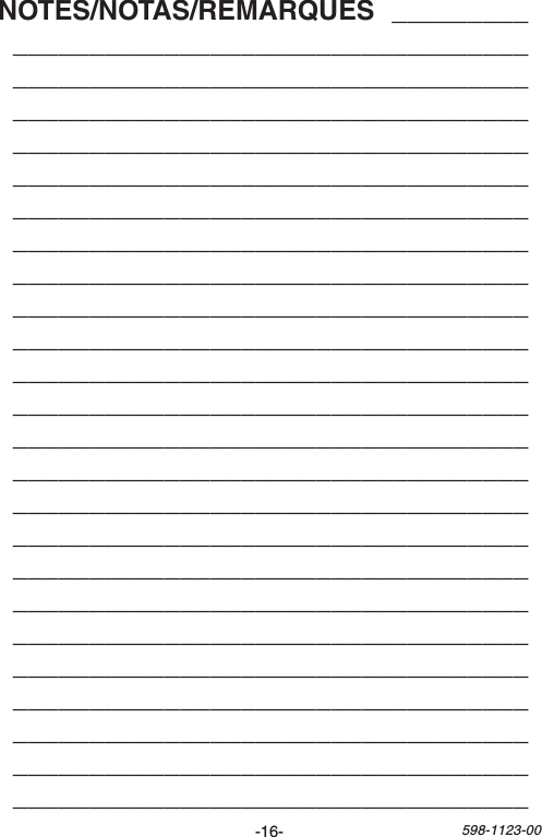 -16-598-1123-00NOTES/NOTAS/REMARQUES _________________________________________________________________________________________________________________________________________________________________________________________________________________________________________________________________________________________________________________________________________________________________________________________________________________________________________________________________________________________________________________________________________________________________________________________________________________________________________________________________________________________________________________________________________________________________________________________________________________________________________________________