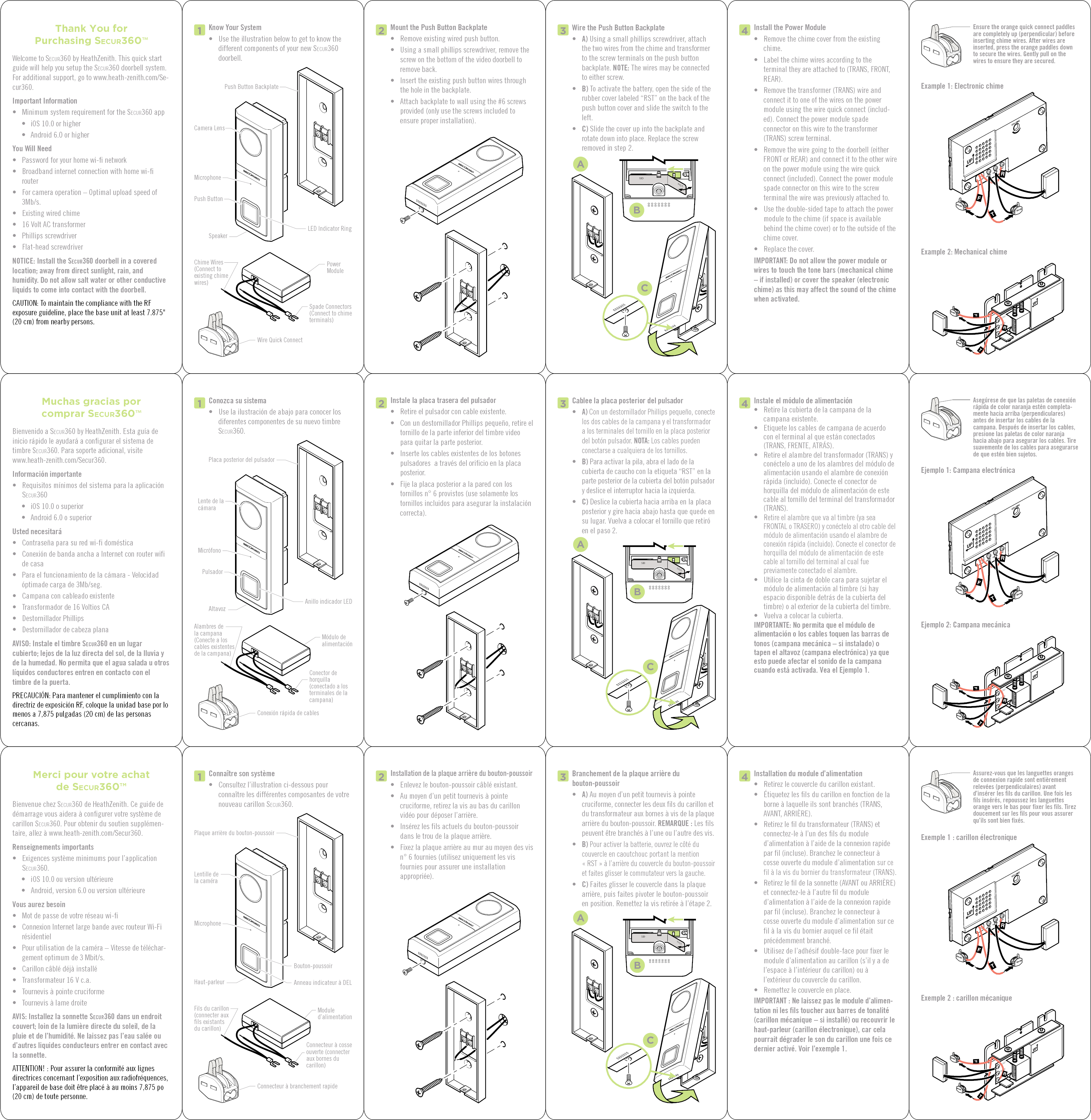 HeathCo WLTRX9600 Video Doorbell with 2.4GHz wifi User Manual 210155 02
