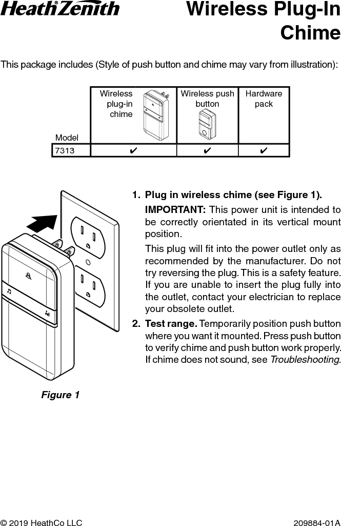 HeathCo WLTX313-A Wireless Door Chime Transmitter User Manual