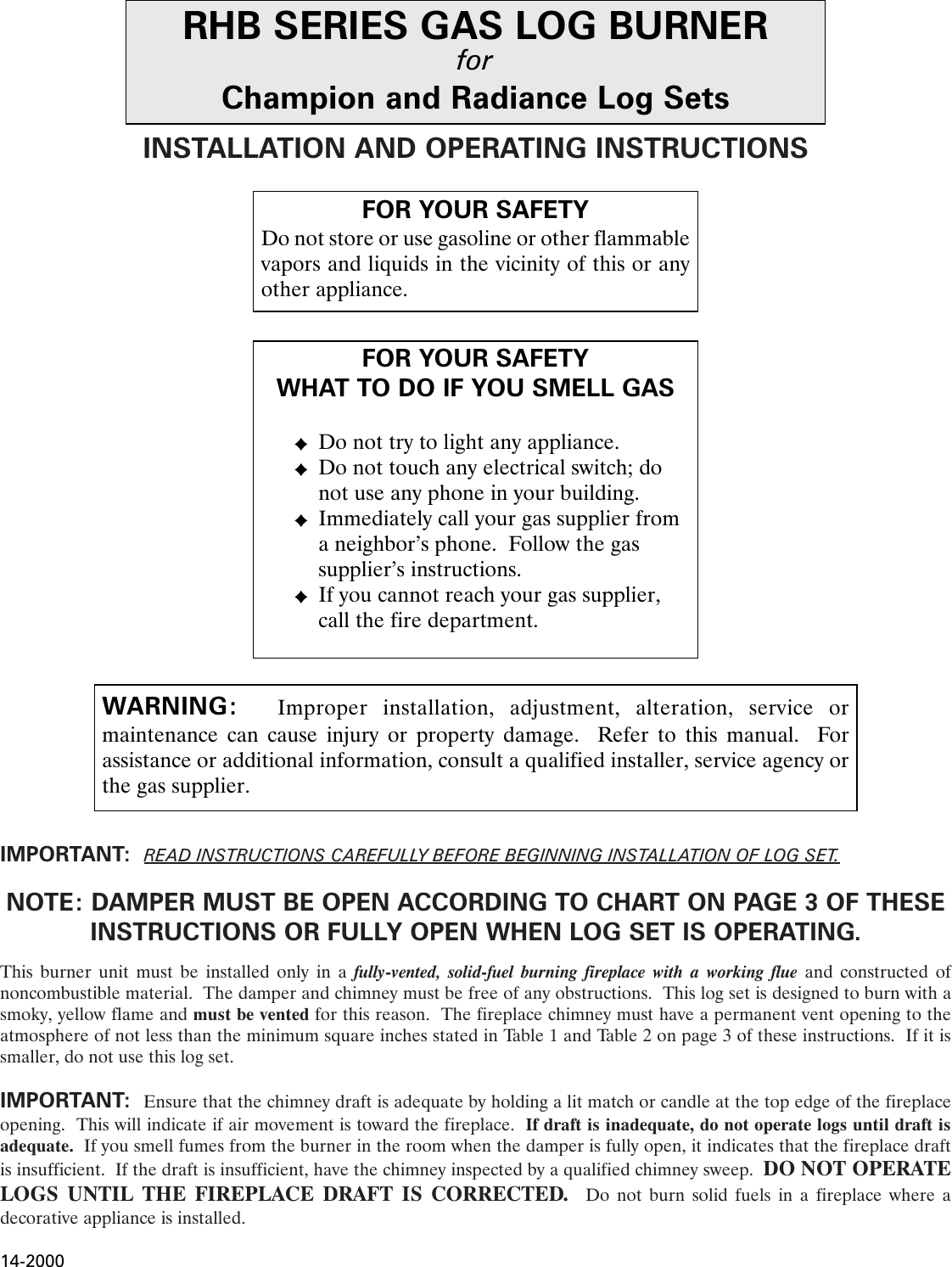 Page 1 of 11 - Heatmaster Heatmaster-Gas-Burner-Users-Manual- Hm142000  Heatmaster-gas-burner-users-manual