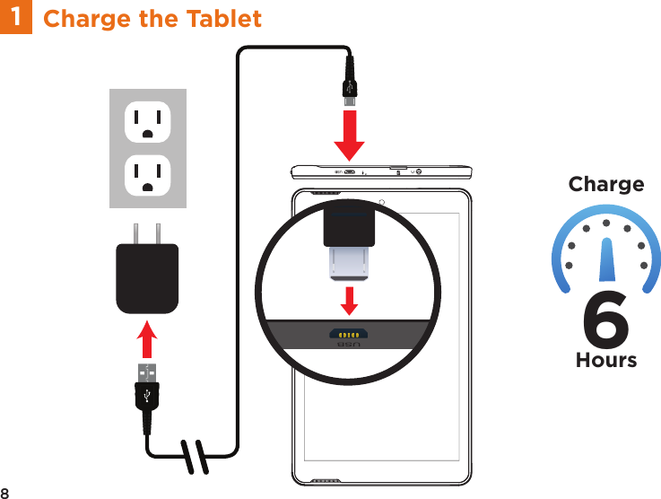 8Charge the Tablet16HoursCharge
