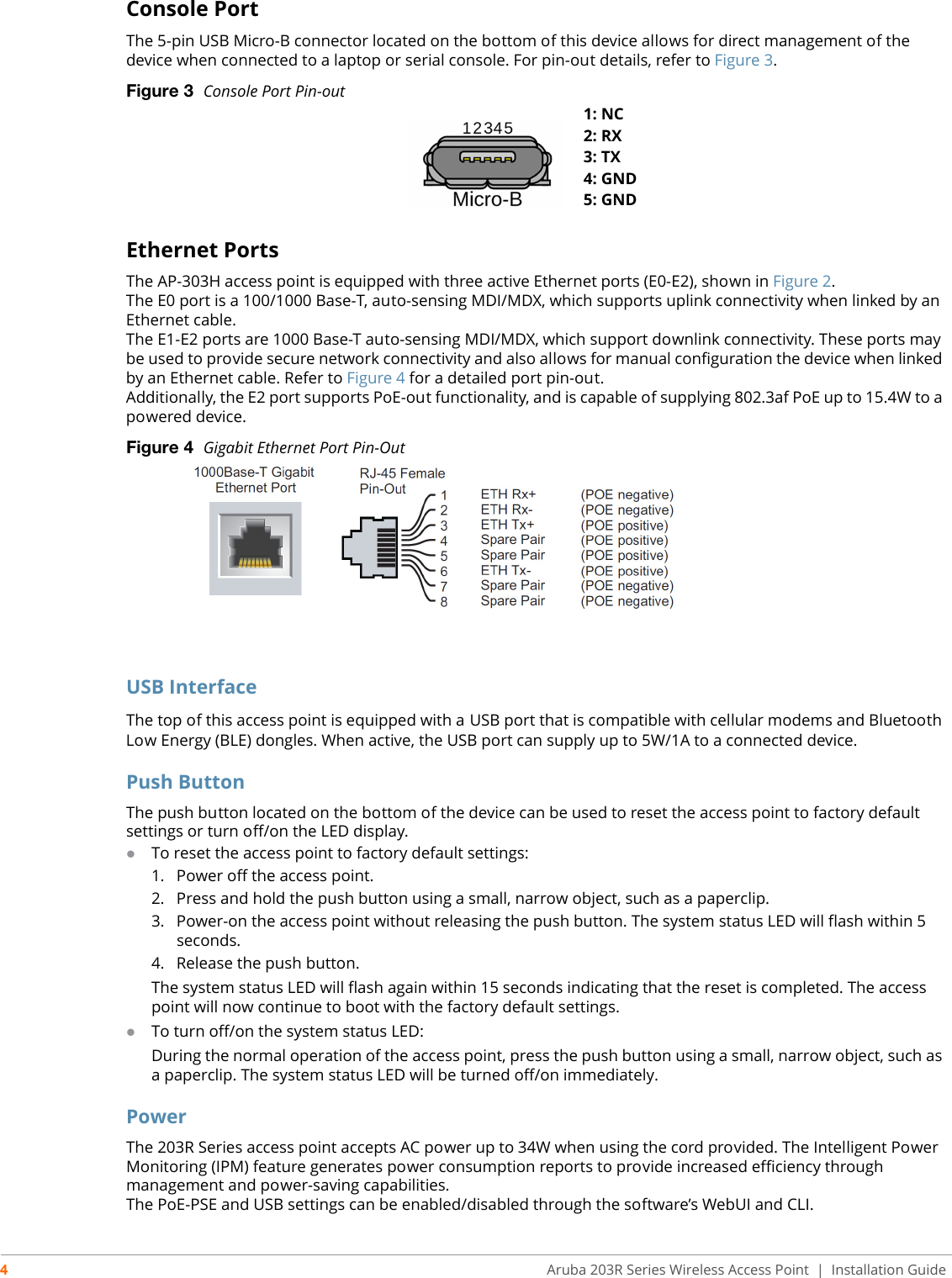 Page 4 of Hewlett Packard Enterprise APINR203P203 802.11 a/b/g/n/ac Wireless Access Point User Manual AP 203R Install Guide