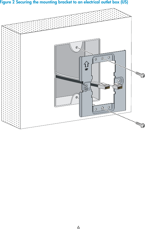 6 Figure 2 Securing the mounting bracket to an electrical outlet box (US)    