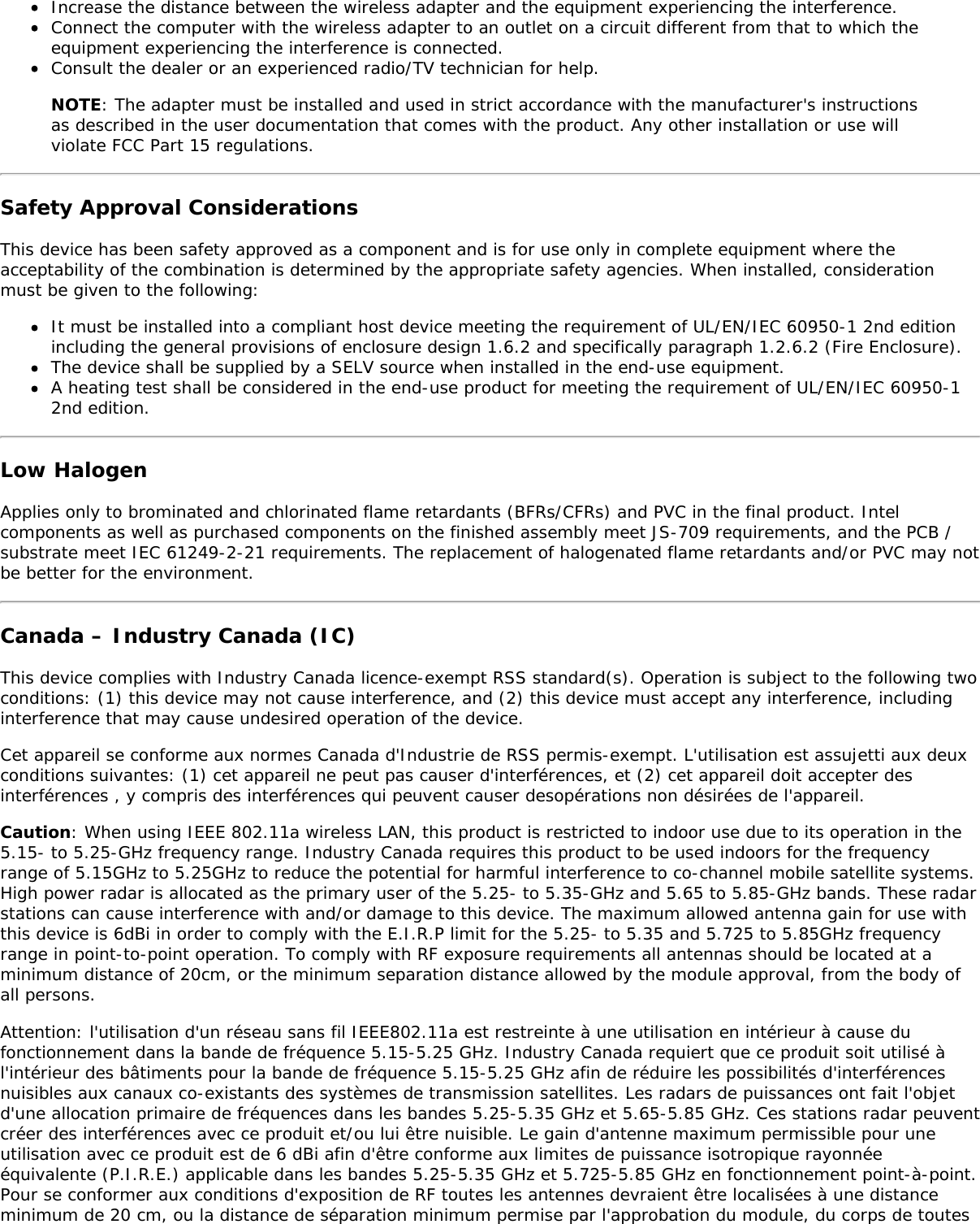 Page 16 of Hewlett Packard Enterprise EL3009260 Wifi/BT Module User Manual Intel     WiFi Adapter Information Guide