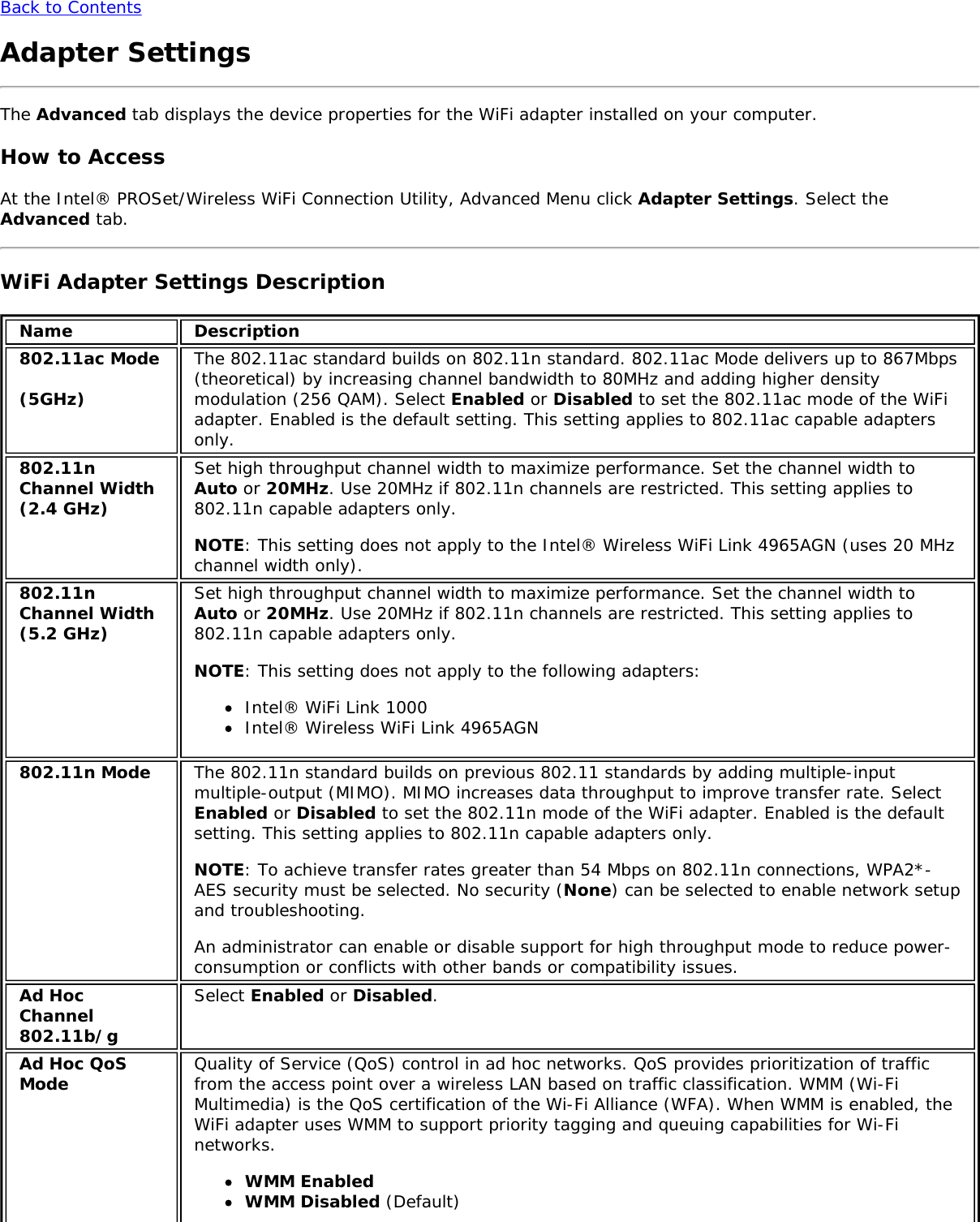 Page 4 of Hewlett Packard Enterprise EL3009260 Wifi/BT Module User Manual Intel     WiFi Adapter Information Guide