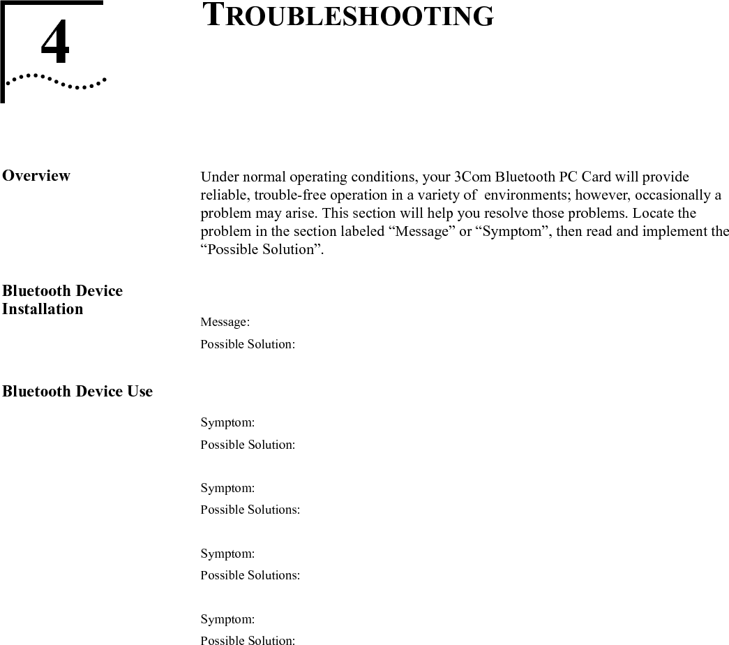 14 CHAPTER 4: TROUBLESHOOTING