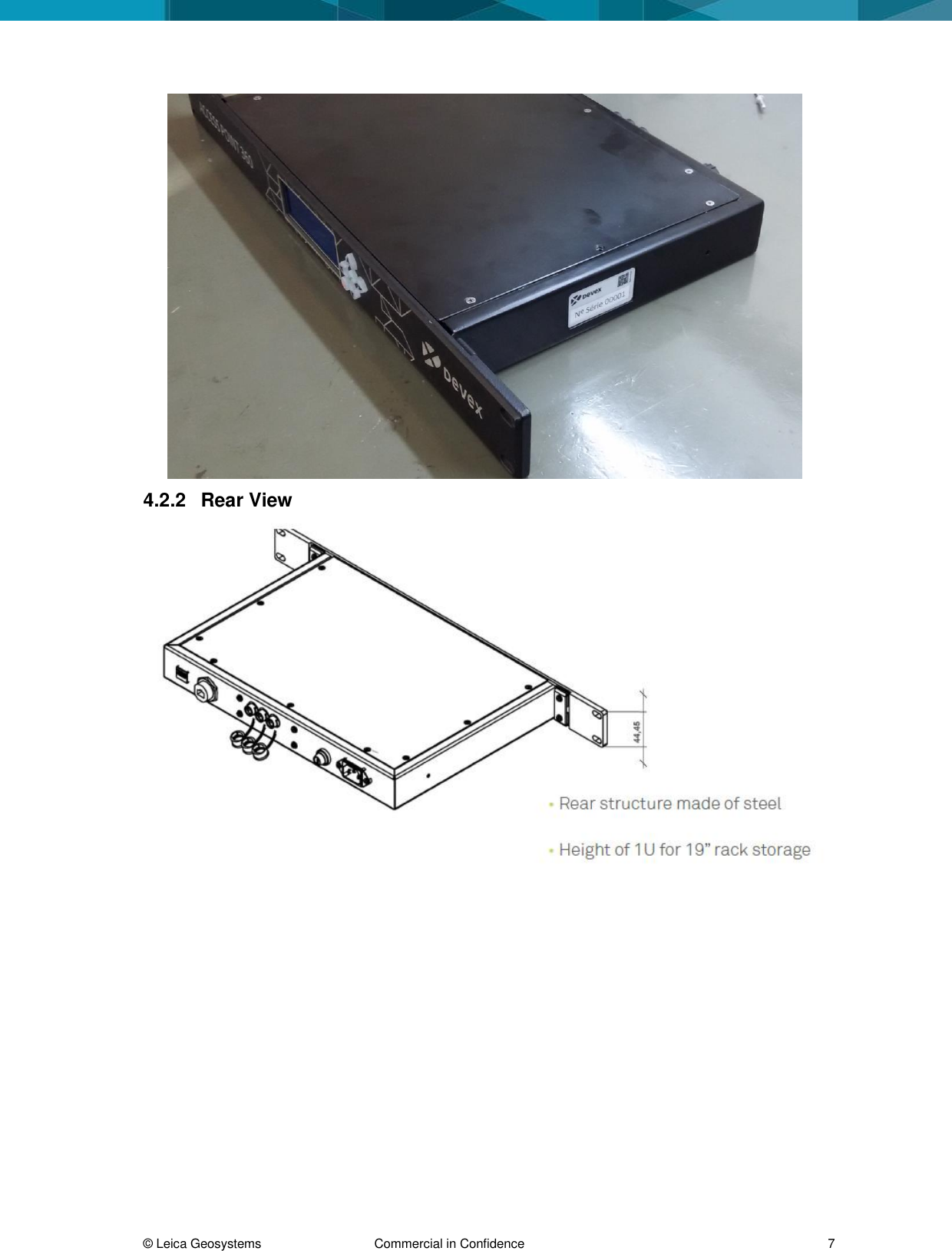 &copy; Leica Geosystems  Commercial in Confidence     7  4.2.2  Rear View  