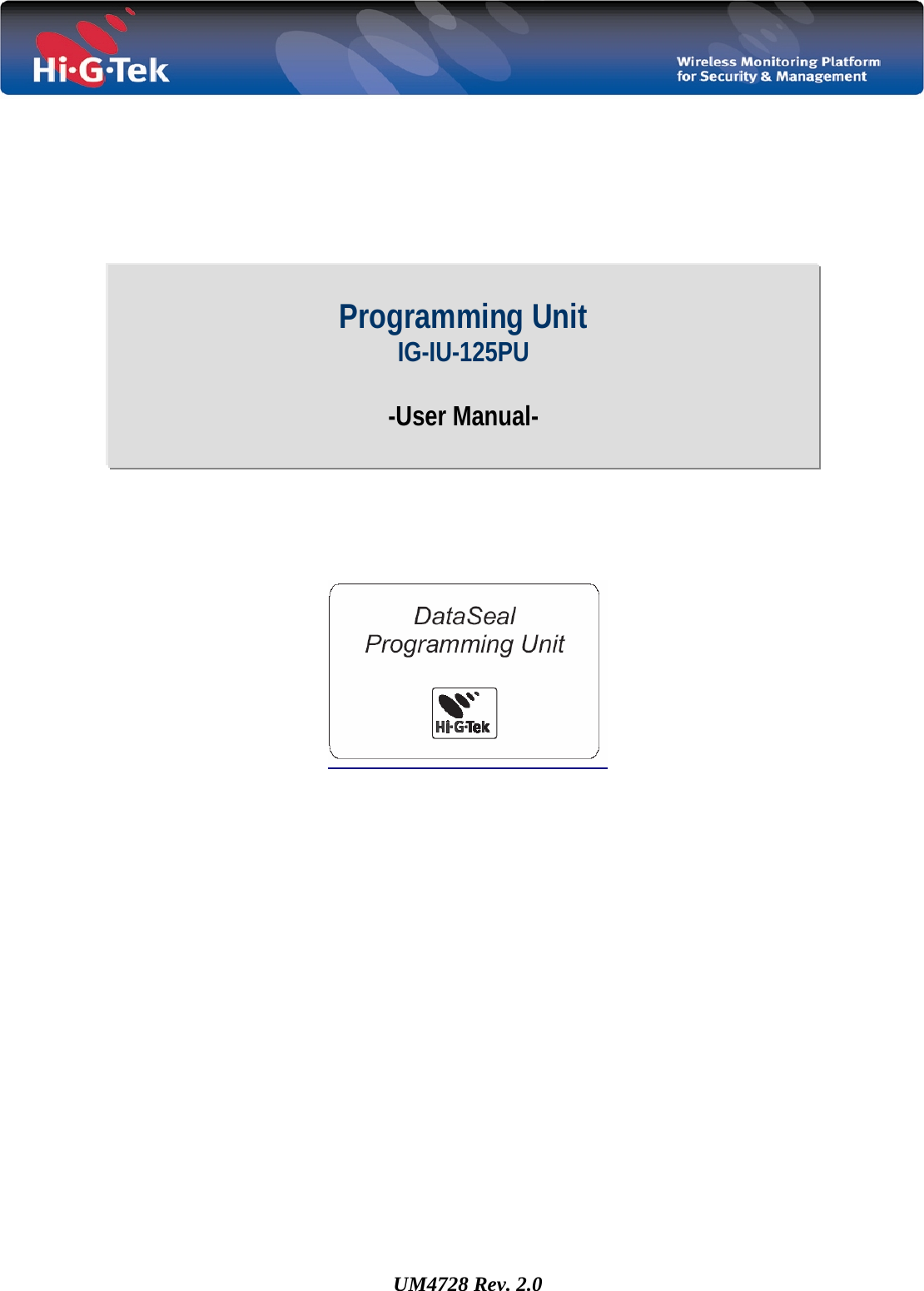                                            UM4728 Rev. 2.0   Programming Unit  IG-IU-125PU  -User Manual- 