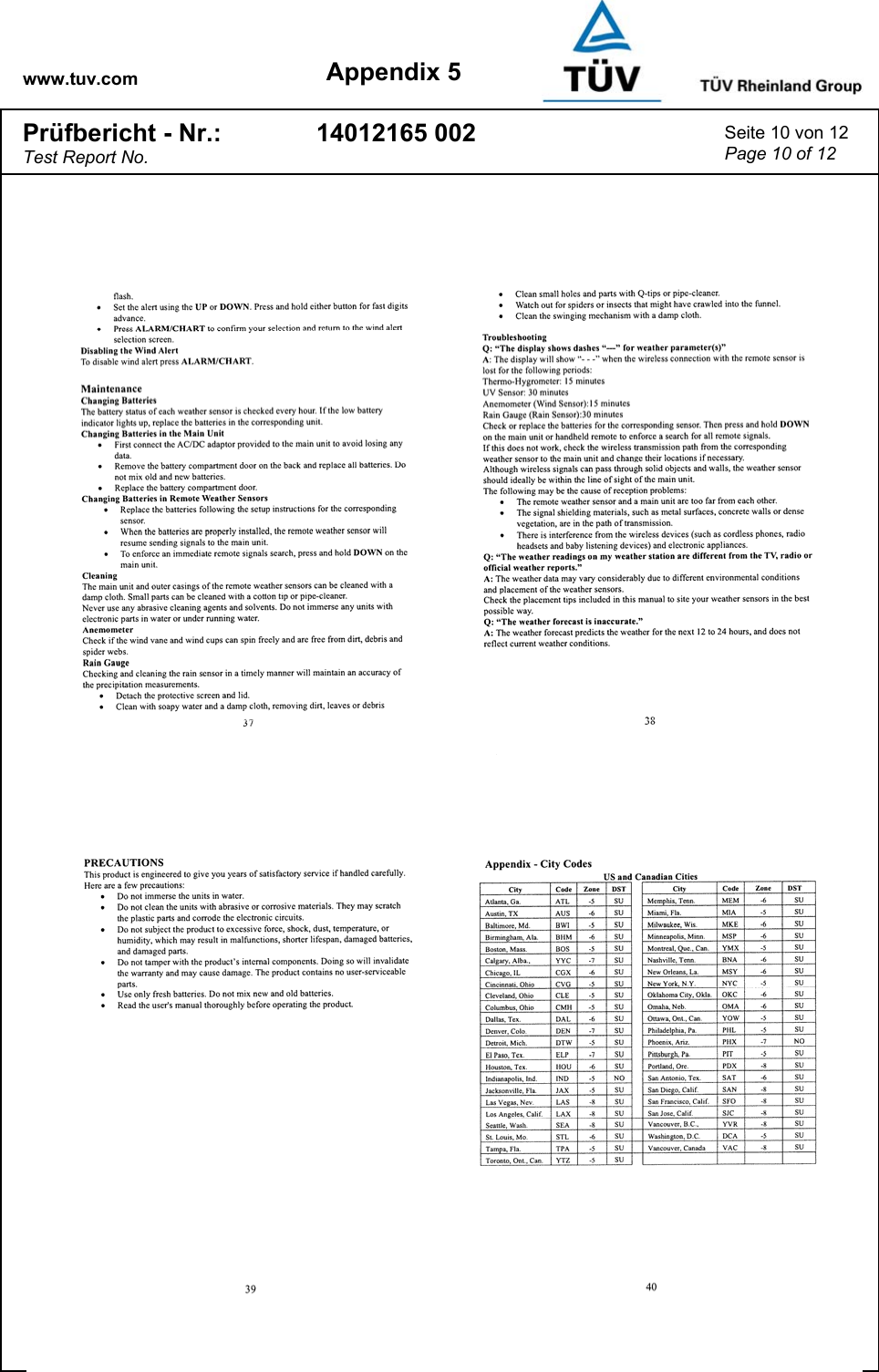 www.tuv.com Appendix 5 Prüfbericht - Nr.: Test Report No. 14012165 002  Seite 10 von 12 Page 10 of 12   