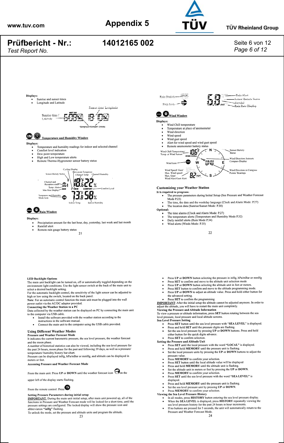 www.tuv.com Appendix 5 Prüfbericht - Nr.: Test Report No. 14012165 002  Seite 6 von 12 Page 6 of 12   