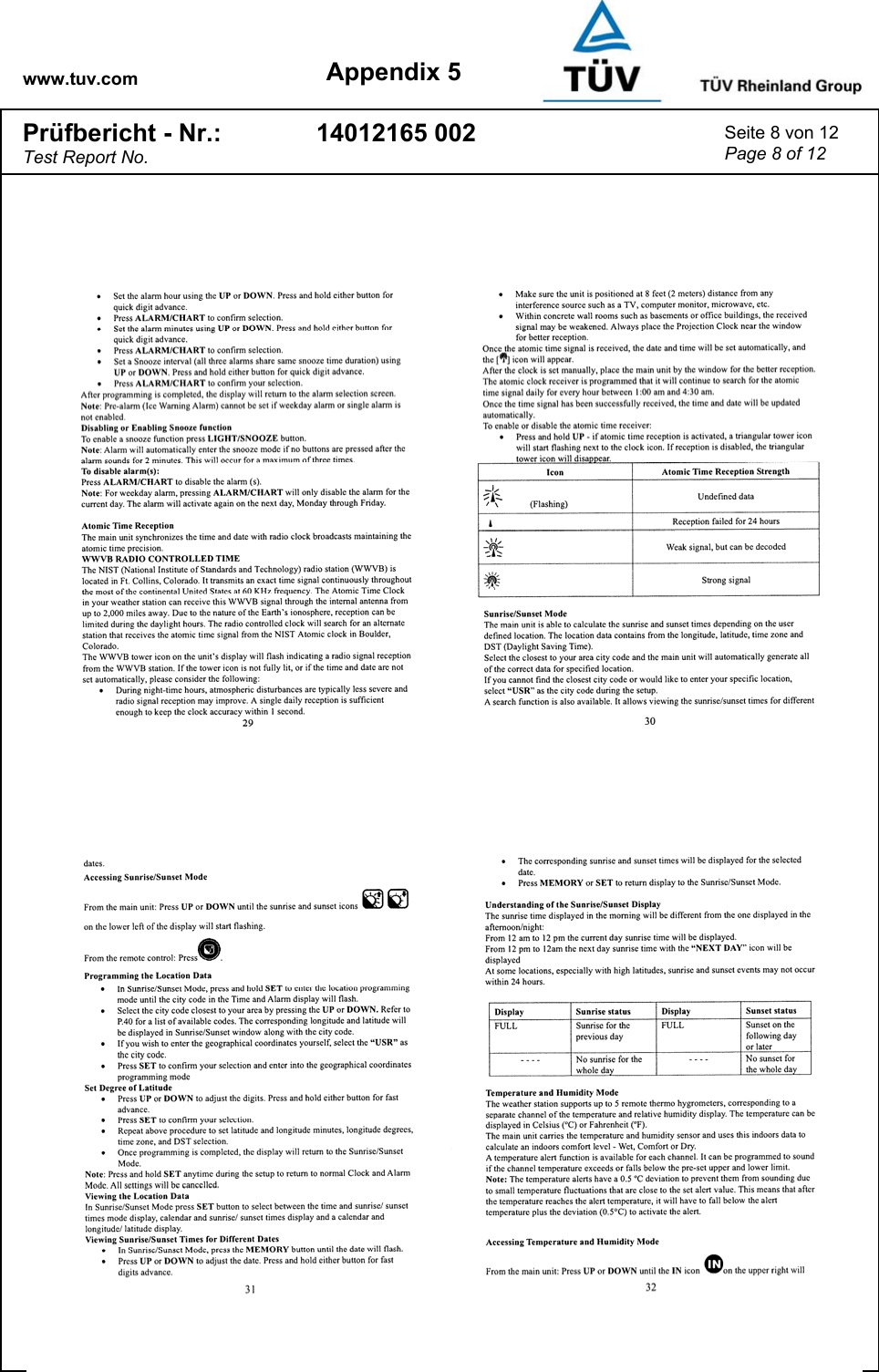 www.tuv.com Appendix 5 Prüfbericht - Nr.: Test Report No. 14012165 002  Seite 8 von 12 Page 8 of 12   