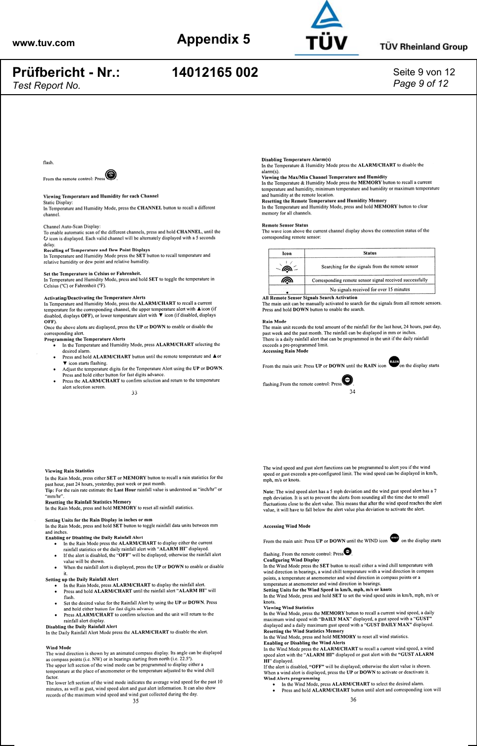 www.tuv.com Appendix 5 Prüfbericht - Nr.: Test Report No. 14012165 002  Seite 9 von 12 Page 9 of 12   