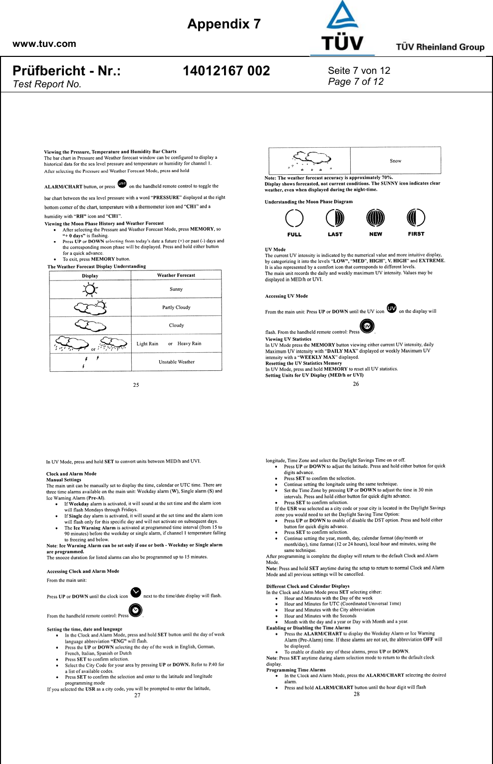    www.tuv.com  Appendix 7 Prüfbericht - Nr.: Test Report No. 14012167 002  Seite 7 von 12 Page 7 of 12  