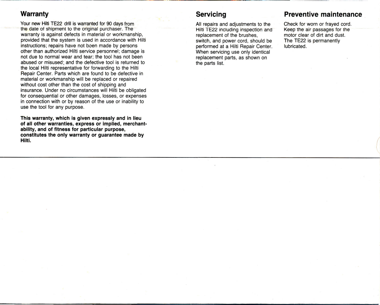 Page 5 of 5 - Hilti Hilti-Te-22-Instruction-Manual- ManualsLib - Makes It Easy To Find Manuals Online!  Hilti-te-22-instruction-manual