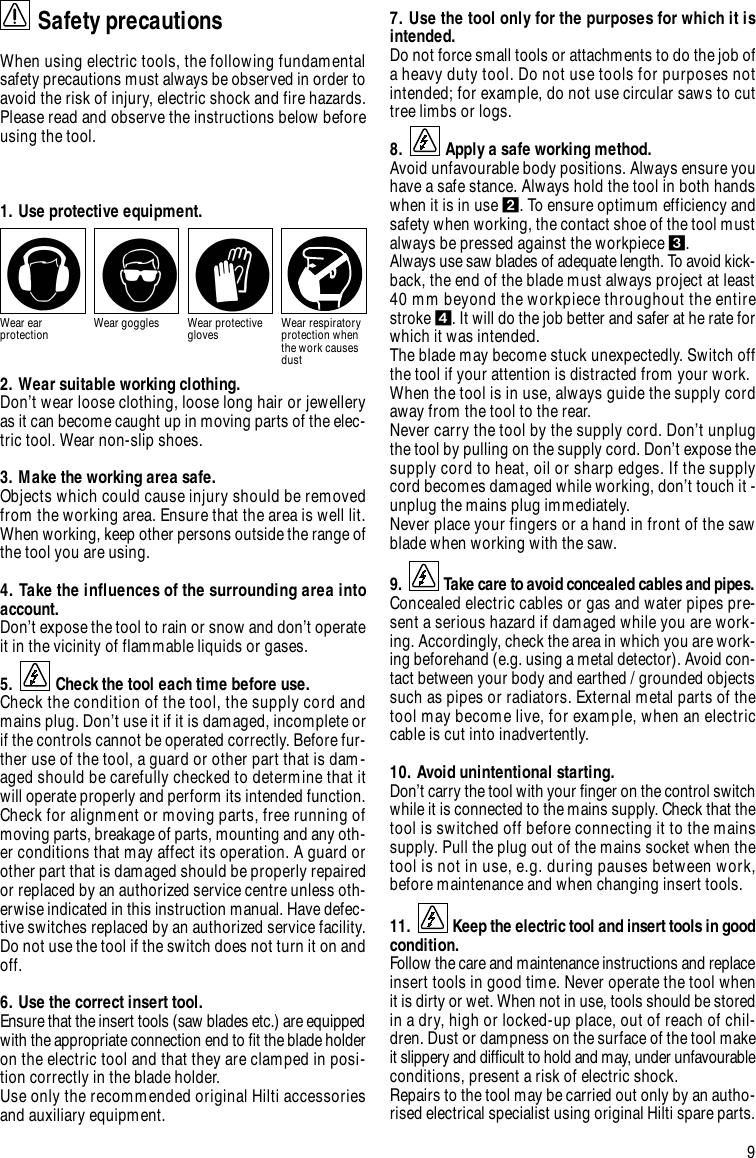 Page 7 of 12 - Hilti Hilti-Wsr1000-Users-Manual- 2-PI-WSR1000_en  Hilti-wsr1000-users-manual