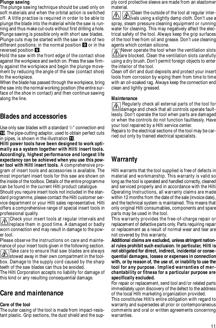 Page 9 of 12 - Hilti Hilti-Wsr1000-Users-Manual- 2-PI-WSR1000_en  Hilti-wsr1000-users-manual