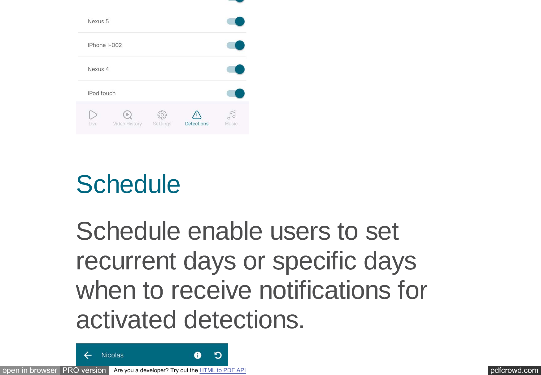 pdfcrowd.comopen in browser PRO version Are you a developer? Try out the HTML to PDF API6FKHGXOH6FKHGXOHHQDEOHXVHUVWRVHWUHFXUUHQWGD\VRUVSHFLILFGD\VZKHQWRUHFHLYHQRWLILFDWLRQVIRUDFWLYDWHGGHWHFWLRQV