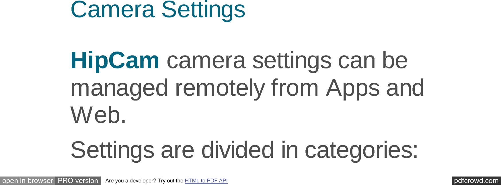 pdfcrowd.comopen in browser PRO version Are you a developer? Try out the HTML to PDF API&amp;DPHUD6HWWLQJV+LS&amp;DPFDPHUDVHWWLQJVFDQEHPDQDJHGUHPRWHO\IURP$SSVDQG:HE6HWWLQJVDUHGLYLGHGLQFDWHJRULHV