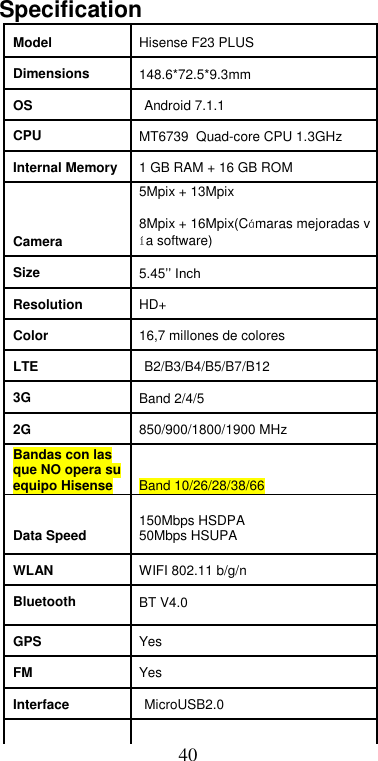 Page 41 of Hisense F23PLUS Mobile Phone User Manual