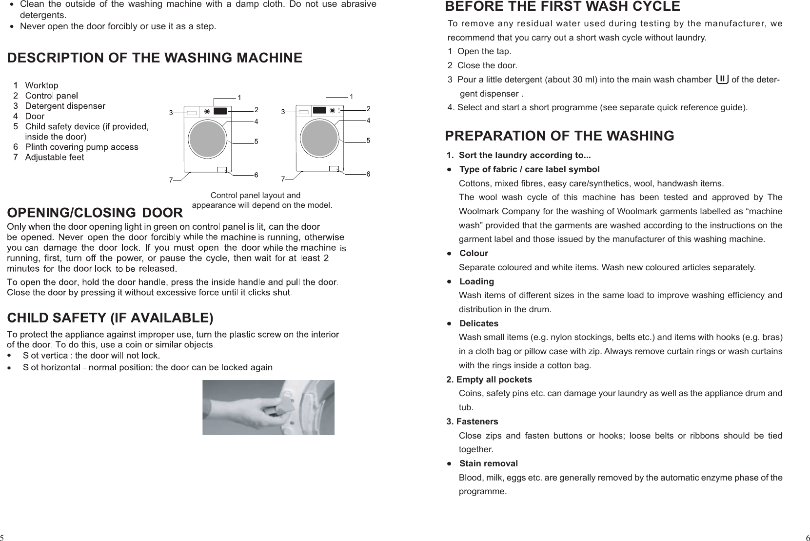 Page 5 of 11 - W10511590-A-说明书-XQG70-HA1224  WFHV6012-User-Manual