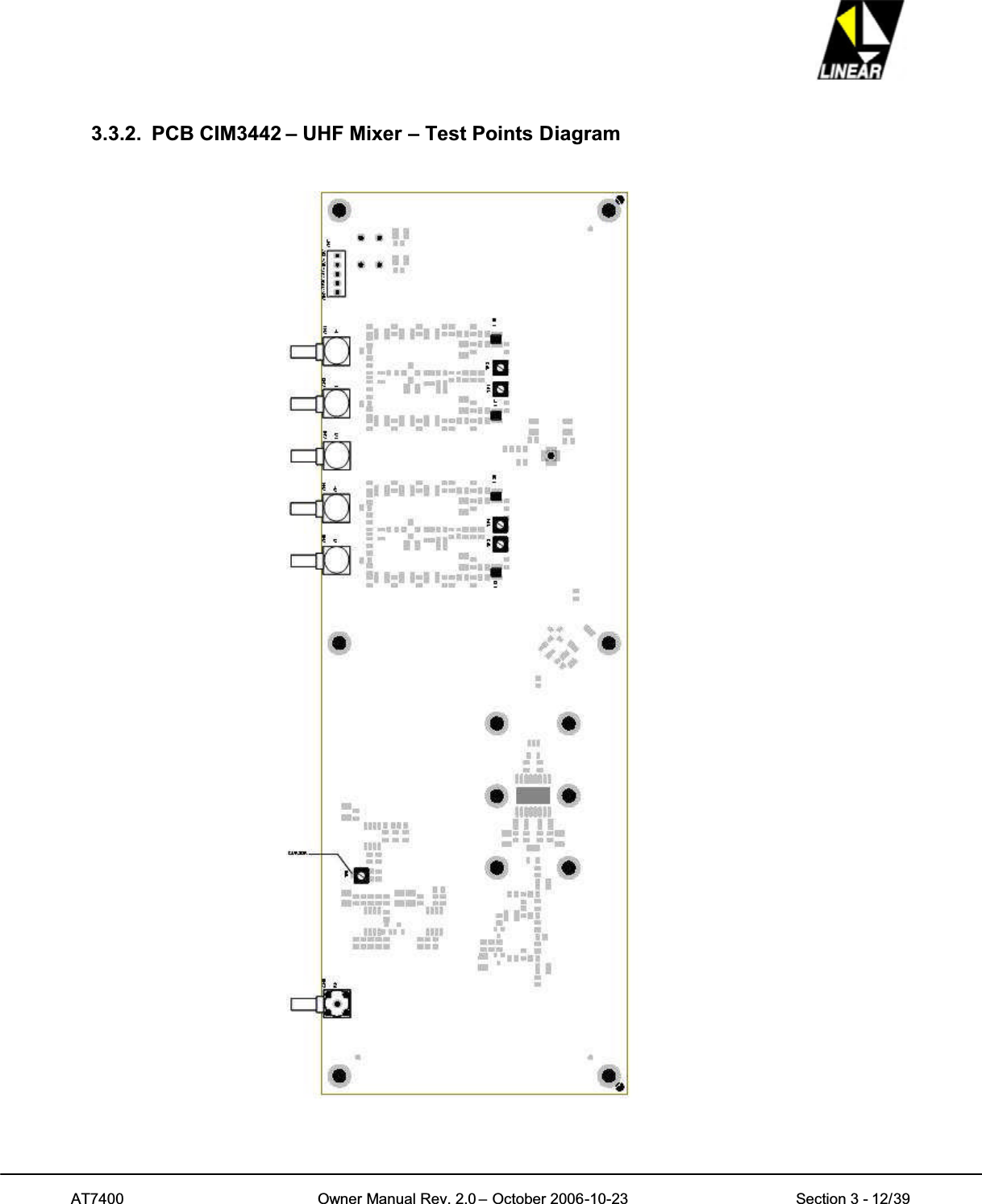 AT7400 Owner Manual Rev. 2.0 – October 2006-10-23 Section 3 - 12/393.3.2. PCB CIM3442 – UHF Mixer – Test Points Diagram