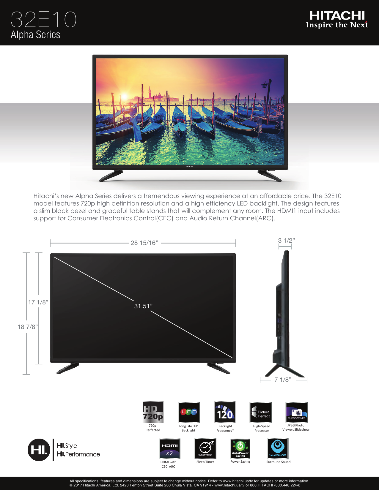 Page 1 of 2 - Hitachi 32E10_Hitachi Specification 32E10