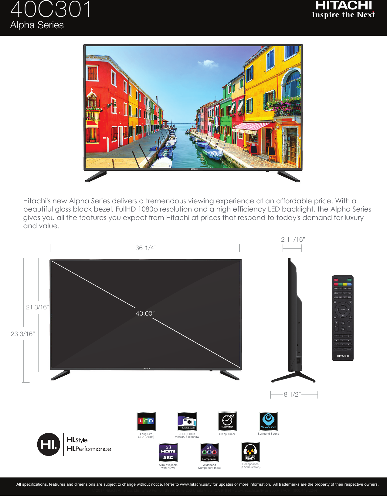 Page 1 of 2 - Hitachi 40C301_Hitachi_ Specification 40C301