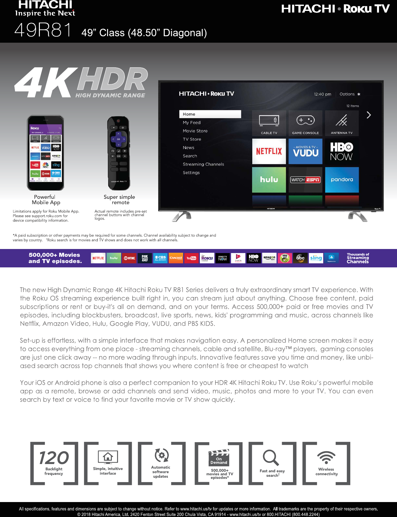 Page 1 of 2 - Hitachi 49R81_Hitachi_mss Specification 49R81