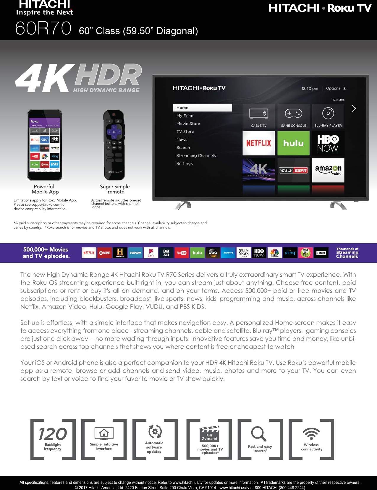 Page 1 of 2 - Hitachi 60R70_Hitachi_ss Specification 60R70