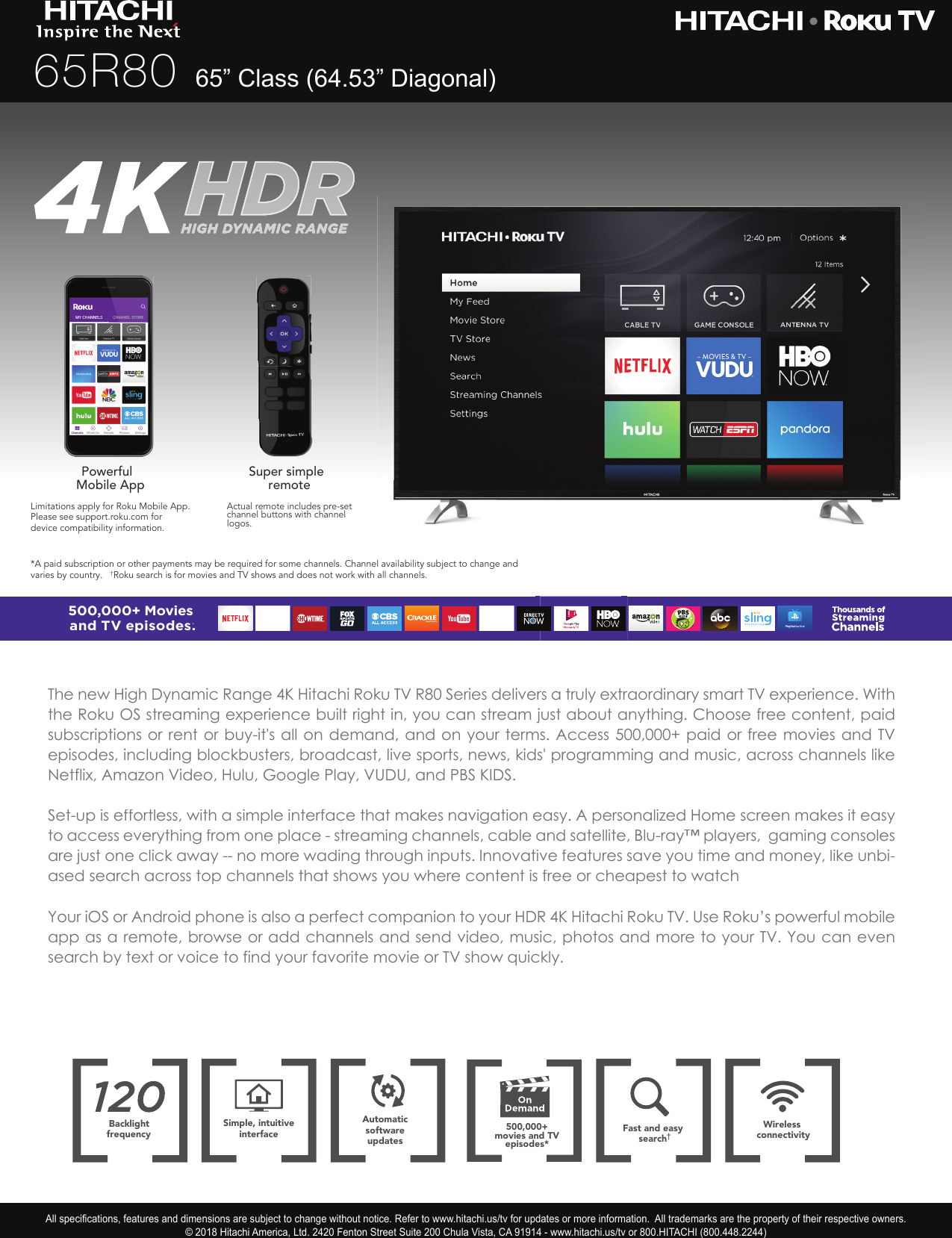 Hitachi 65R80_Hitachi_ss Specification 65R80