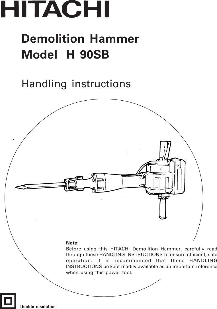Page 1 of 12 - Hitachi H90SB User Manual  To The Bdb17439-c933-4910-b091-2e3a17fdb028
