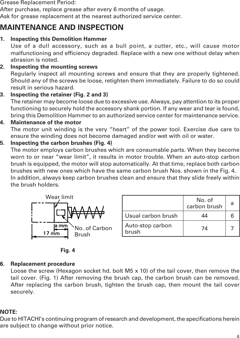 Page 7 of 12 - Hitachi H90SB User Manual  To The Bdb17439-c933-4910-b091-2e3a17fdb028
