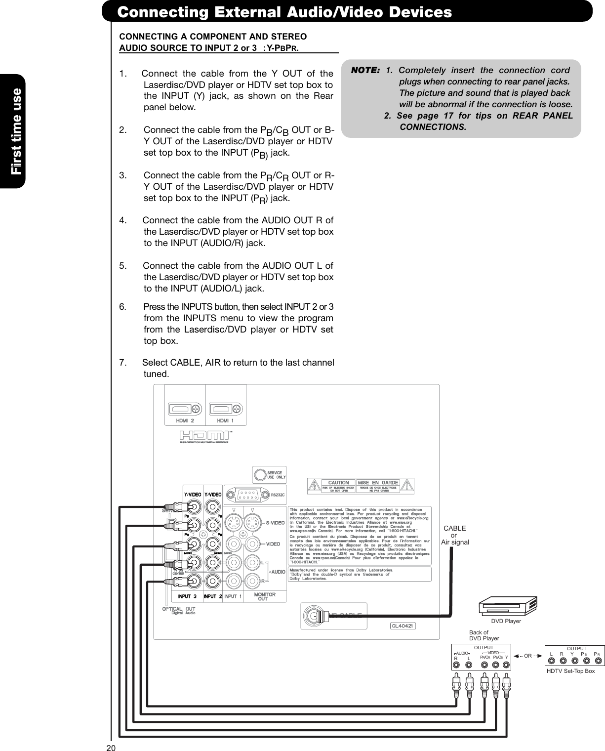 Hitachi L42v651 Users Manual L4742v651 Weblg