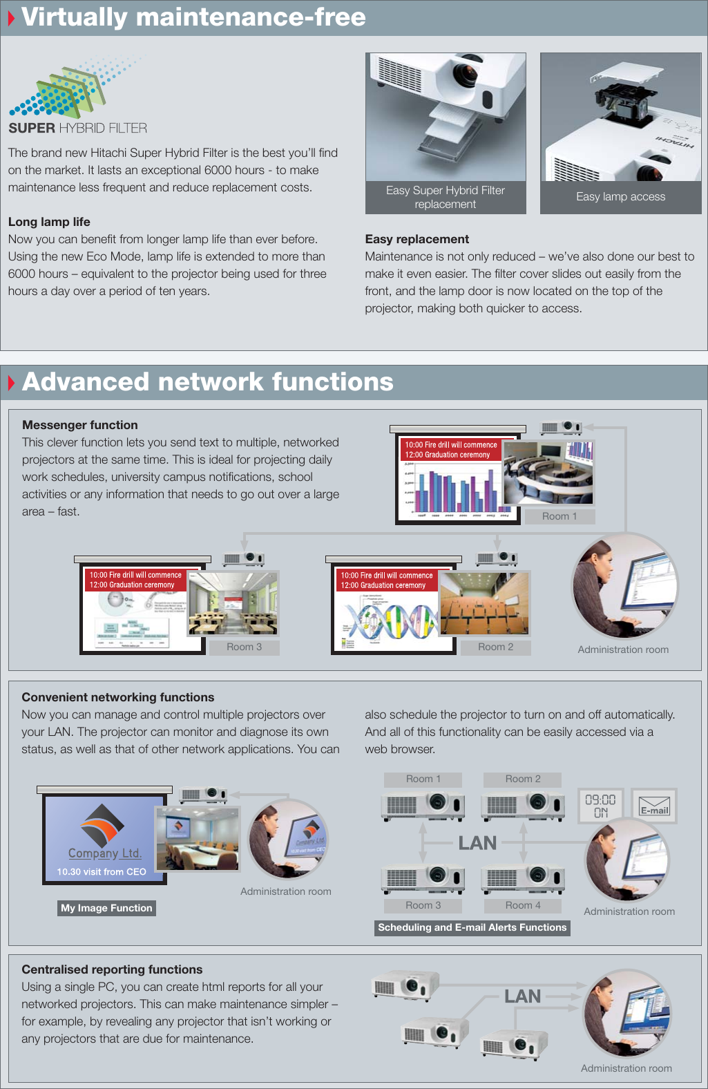 Hitachi Projector Cp X2510En Users Manual X2510_X3010_Brochure_UK
