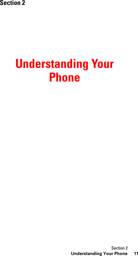 Section 211Understanding Your PhoneSection 2Understanding YourPhone