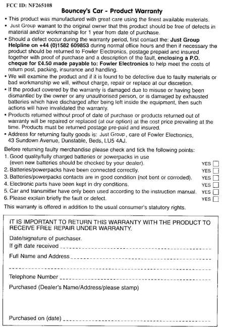 Security/Remote Control Transmitter User Manual