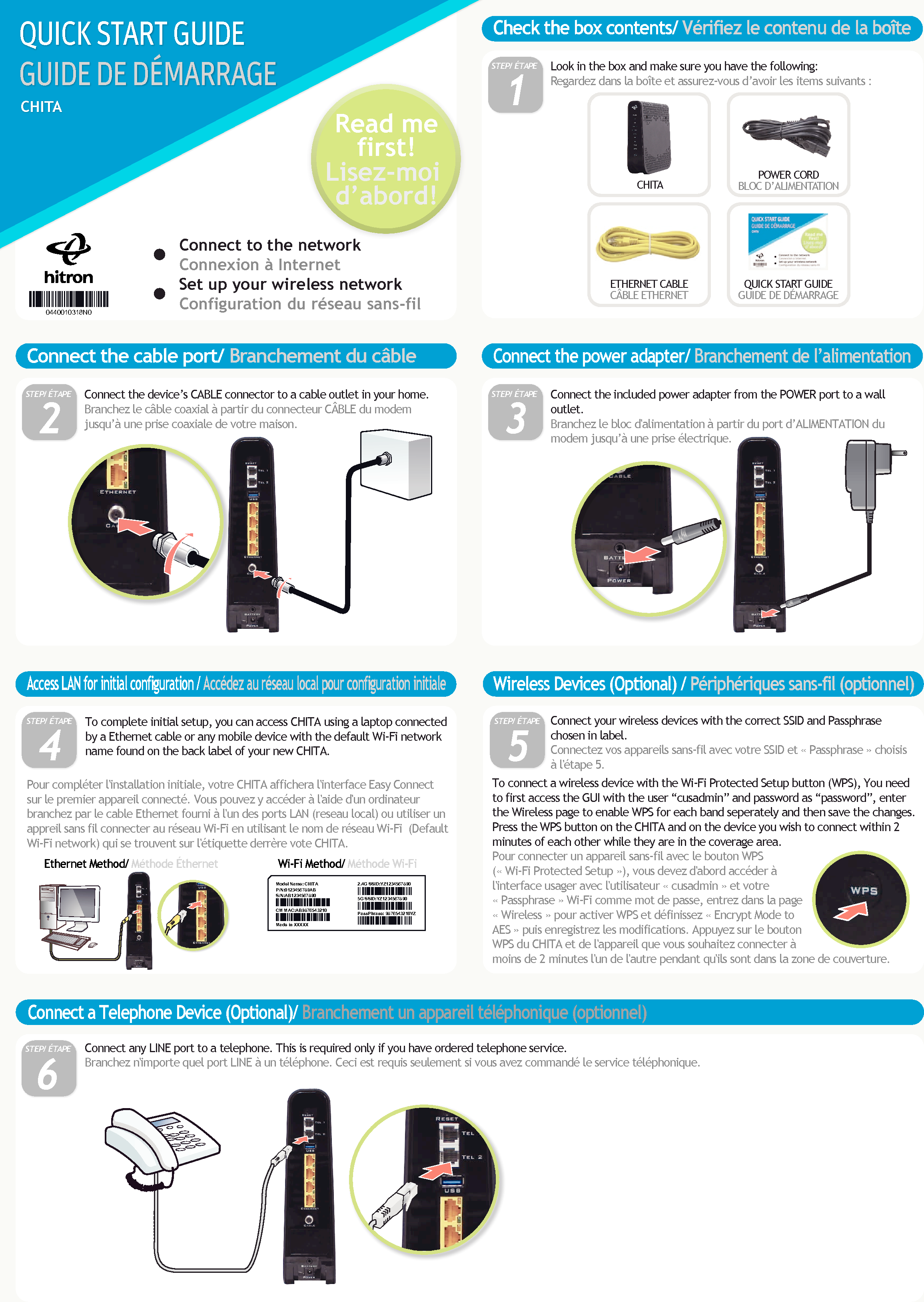 Hitron TECHNOLOGIES CHITA Cable Modem User Manual